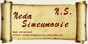 Neda Simeunović vizit kartica